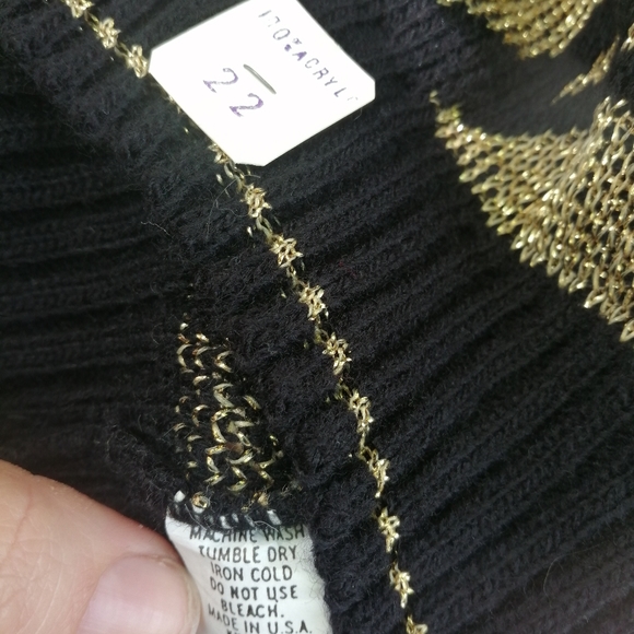 Vtg 80s GFC Black Gold Sweater NWT - Picture 10 of 12